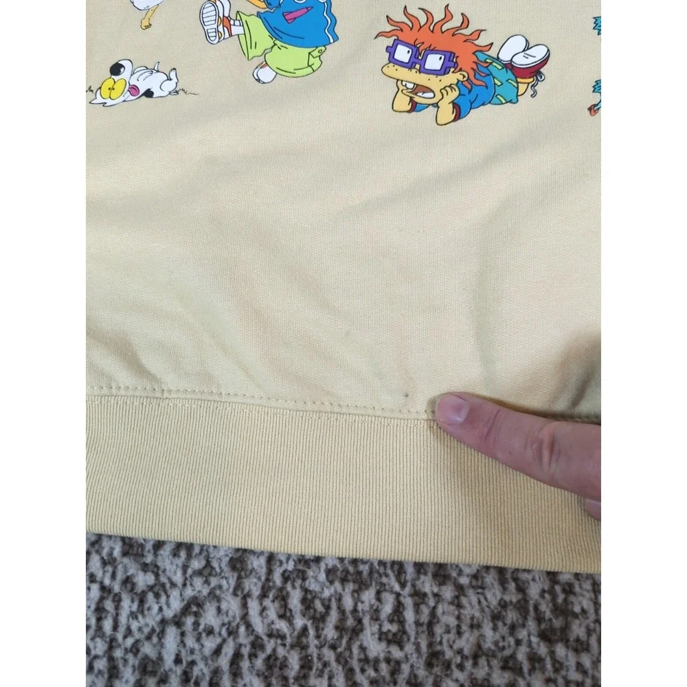 Nickelodeon Rugrats/Hey Arnold/Ren & Stimpy/Rocket Power White Hoodie, Men's 2XL